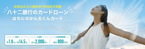 八十二銀行のカードローン はちにのかん太くんカード