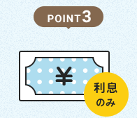 POINT3 在学中は利息の支払のみでOK!