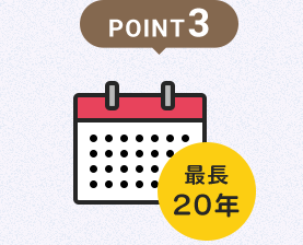 POINT3 お借入期間は最長20年!