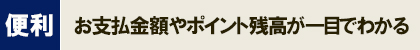 便利_お支払金額やポイント残高が一目でわかる