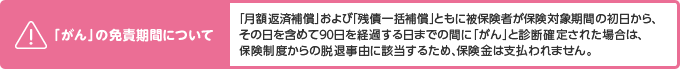 「がん」の免責期間について